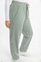 Women's Green Waterway Patterned Wide-Leg Trousers with Pockets and Elastic Waist - 2