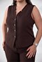 112035 Women's Plus Size Button Detailed Vest Suit - 5