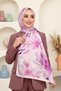 Women's Pink Watercolor Floral Patterned Soft Shawl - 2