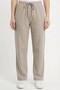 Women's Beige Waterway Striped Elastic Waist Pants - 2