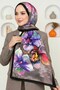 Women's Brown Orchid Patterned Soft Shawl