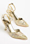 Fabric Embroidery Detailed Evening Dress Heels - 5