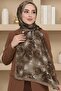 Women's Brown Floral Patterned Bamboo Crush Shawl - 2