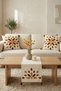 Boho Decorative Punch Embroidered Drop Pattern Throw Pillow Runner Set 2 Square Throw Pillows 1 Runner Living Room Set - 5