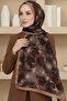 Women's Brown Floral Patterned Bamboo Crush Shawl