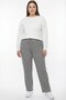 Women's Black Waterway Patterned Wide-Leg Trousers with Pockets and Elastic Waist - 3