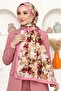 Women's Pink Floral Patterned Organic Cotton Soft Shawl