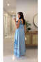 Solla Blue Embroidered Detailed Buttoned Strap Dress - 3