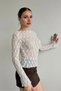 Women's Boat Neck Ruched Trumpet Sleeve Blouse -3Rtm-88105 - 2