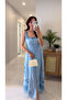 Solla Blue Embroidered Detailed Buttoned Strap Dress - 2