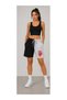 Women's Black Gray Contrast Shorts Red Dragon Printed Comfortable Fit Sports Shorts - 2