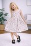 Girl's Floral Woven Fabric Back with Bow Detail, 100% Cotton, Stylish Dress for the Holiday Season. - 3