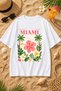 Women's Miami Printed Oversize Comfortable Daily Use Combed Cotton T-Shirt - 3