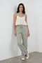 Wide Leg Trousers with Waist Tie - 3