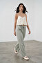 Wide Leg Trousers with Waist Tie