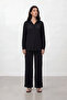 Burgundy Textured Ribbed Soft Tuşe Winter Knitted Pajama Set - 5