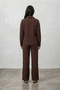 Burgundy Textured Ribbed Soft Tuşe Winter Knitted Pajama Set - 5