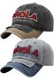 Unisex Vintage Bhola Embroidered Adjustable Baseball Cap Hat Set of 2