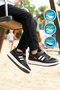 Stella F Black Unisex Kids Sports Shoes