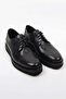 Black Classic Men's Shoes Shiny Surface Lace-Up Stylish Model