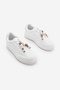 Women's Sneaker Thick Sole Multi-Piece Removable Beaded Buckle Sports Shoes Tivali White - 6