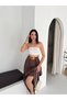 Women's Long Belt Detailed Pleated 100cm Length Trendy Skirt - 2