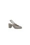 Egestyle 901 Women's Cream Closed Toe Open Back Low Heel Shoes