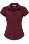 Burgundy Short Sleeve Fitted Shirt Hl21 - 3