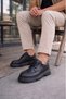 Jy06 Solven Lace-Up Leather Men's Casual Sports Classic Shoes Cst - Black - 4