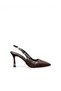 Women's Stiletto Brown Patent Leather Pointed Toe Medium Heel Stone Buckle New Season F6180 - 3