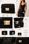 Women's Black Gold Chain Strap Evening Bag Shoulder Bag Evening Dress Bag - 7