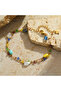304 Stainless Steel 18K Gold Plated Colorful Beaded Multi-Layer Bracelet / Anklet - Boho Chic Crystal Stone Chain Jewelry for Women - 5
