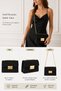Women's Black Gold Chain Strap Evening Bag Shoulder Bag Evening Dress Bag - 5