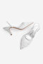 Women's Stiletto Pointed Toe Beaded Mesh Embroidered Elastic Classic Heeled Shoes Velsedi Silver Satin - 7