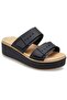 Brooklyn Buckle Matte Wrap Low Wedge Women's Slippers 212408-0Ri Black/Cashew - 4