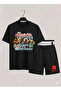 Roblox Printed 100% Cotton Crewneck Children's T-Shirt-Shorts Two-Piece Set