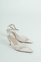 Aveny Lace Embroidery Detail Ankle Strap Thin Heeled Women's Shoes - 6