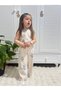 Girl's 100% Cotton Floral Patterned Summer Sweat-Proof Comfortable Stylish 2-Piece Holiday Outfit Top and Bottom Combination - 4