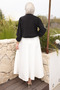 Black Shirt with Elastic Sleeves and Tie at the Waist - 2