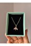Pink Winged Bee Gold Steel Necklace - 4