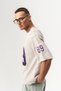 Eight Nine Fringed and Patch Detailed Crew Neck Oversize T-Shirt - 2