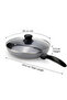 Non Stick Fry Pan with Glass Lid 28cm, Grey Aluminium Cooking Pan, Induction&Gas Compatible - 4
