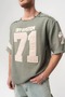System 71 Fringed and Patch Detailed Crew Neck Oversize T-Shirt - 4