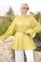 Oil Green Sleeve and Waist Tie Buttoned Tunic