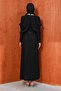 Black Plus Size Collar Stone Detailed Evening Dress - 5