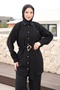 Black Buttoned Belted Tunic