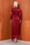 Burgundy Vibrant Evening Dress - 5