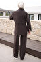 Brown Elastic Waist Zippered Jacket and Trousers Set - 2