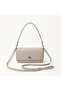 Women's Beige Bag Metallic Ck Logo with Magnetic Closure Silver