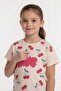 Red Cherry Patterned Love Written T-Shirt and Shorts Set for Girls 23897 - 4